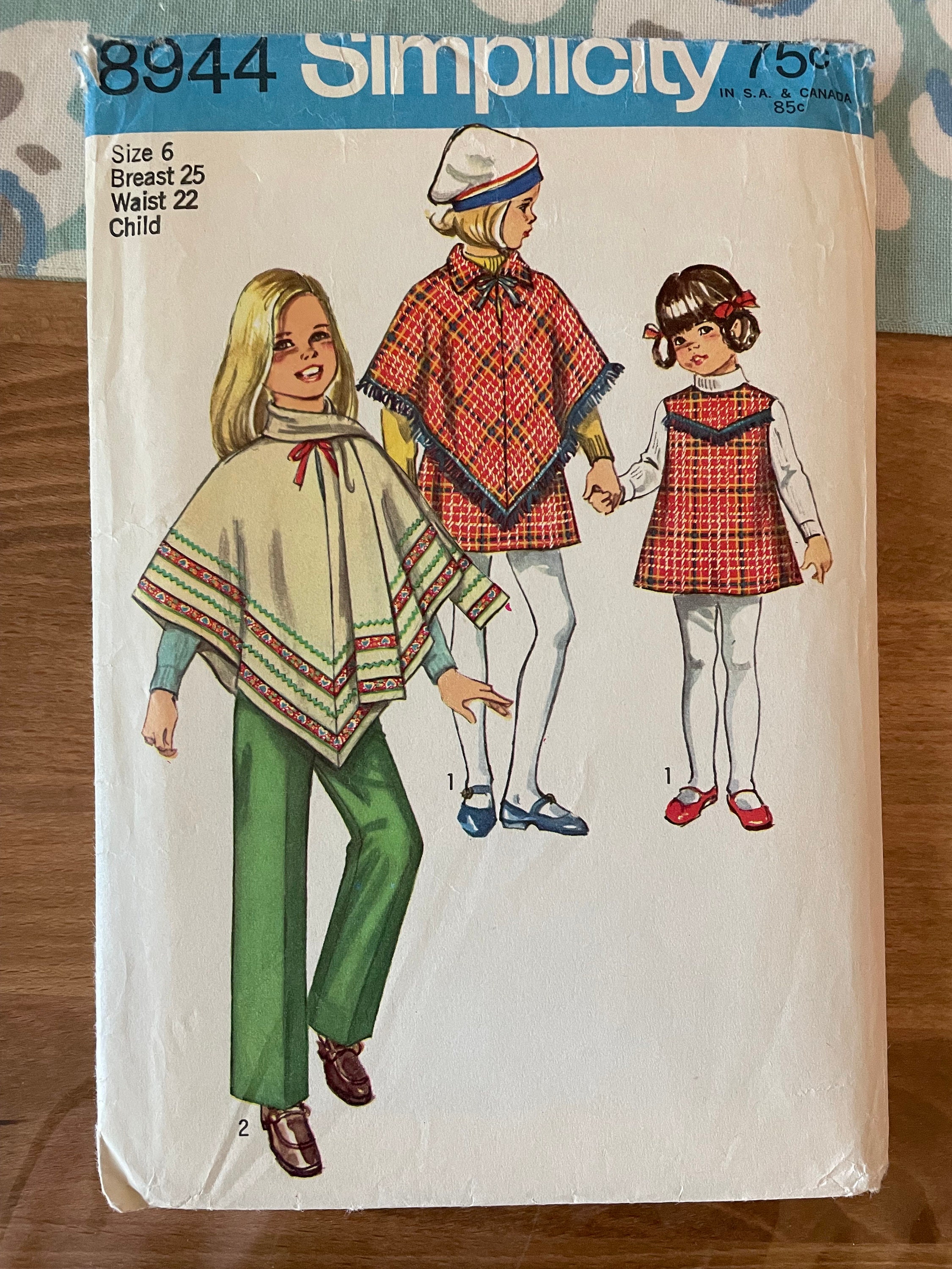 Simplicity 8944 Pattern CUT Complete 1970s Vintage Girl's Simplicity 8944 Pattern CUT Complete 1970s Vintage Girl's