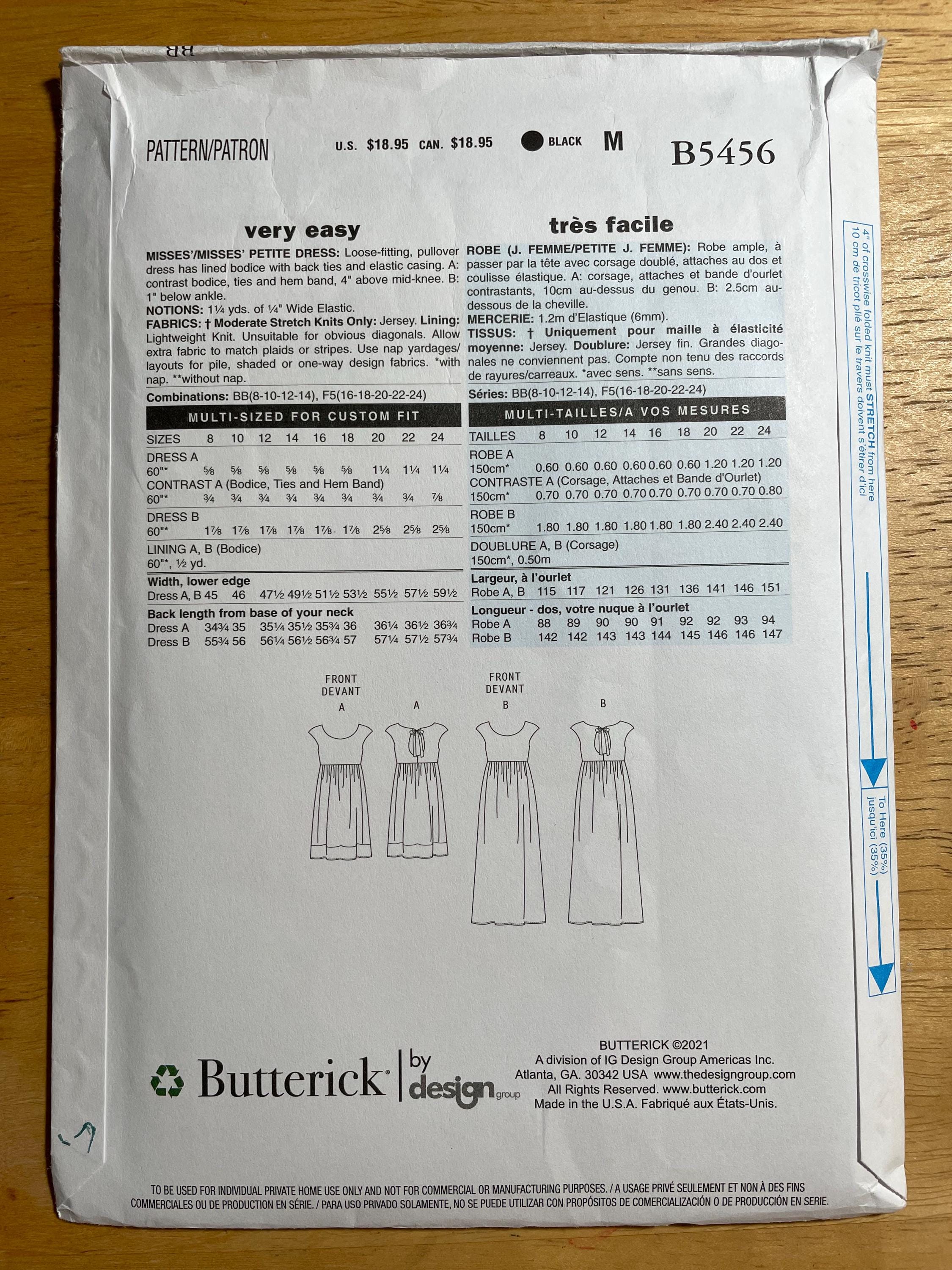 Patron De Couture Butterick 5921 – Robe Maggy London, Tailles 36 à 44, Neuf