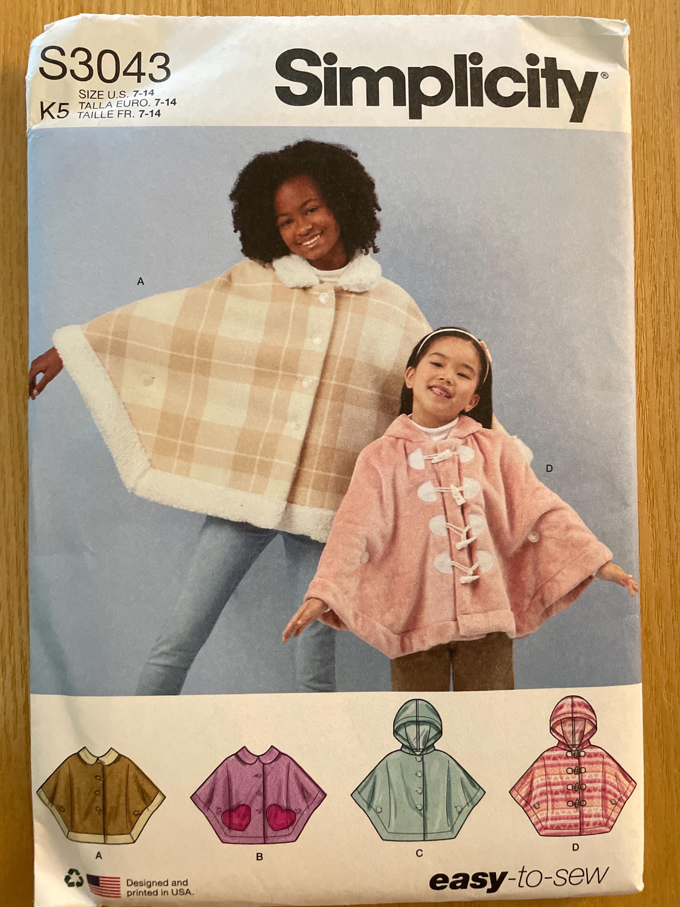 Simplicity S3043 3043 R12181 12181 Pattern UNCUT Easy Girl's