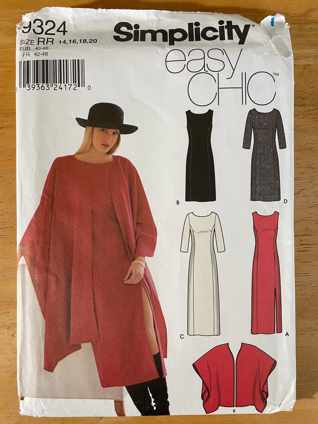 Simplicity 9324 Pattern Semi Fitted Sheath Dress Princess Seams on Seam ...