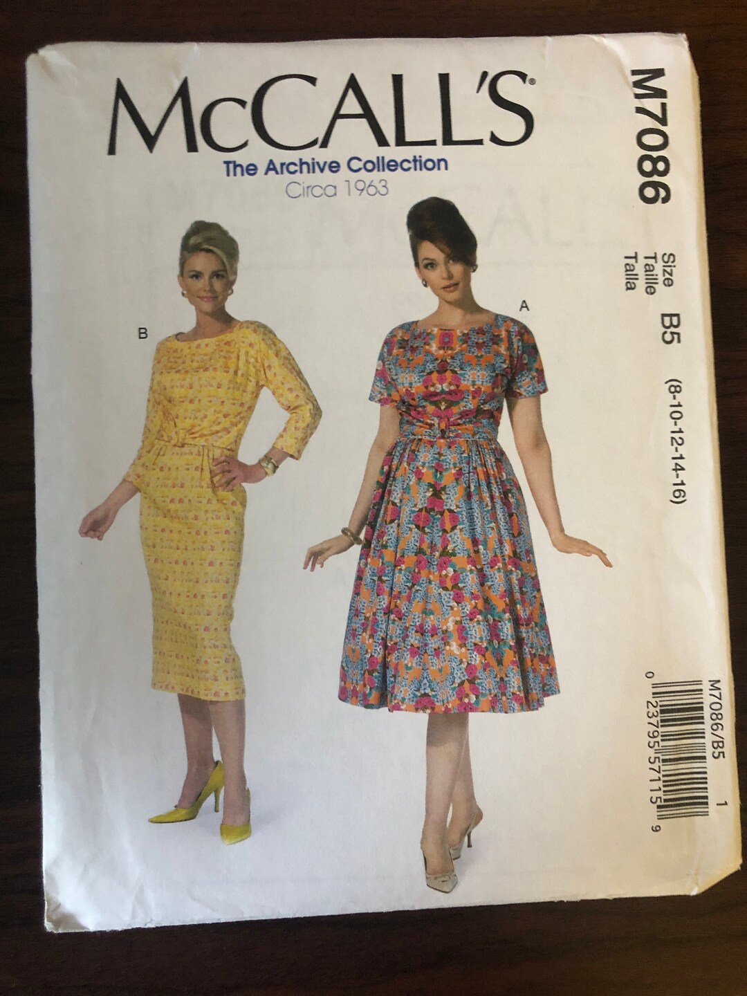 Mccalls M7083 7083 Pattern UNCUT Archive Collection Circa 1963 1960s ...