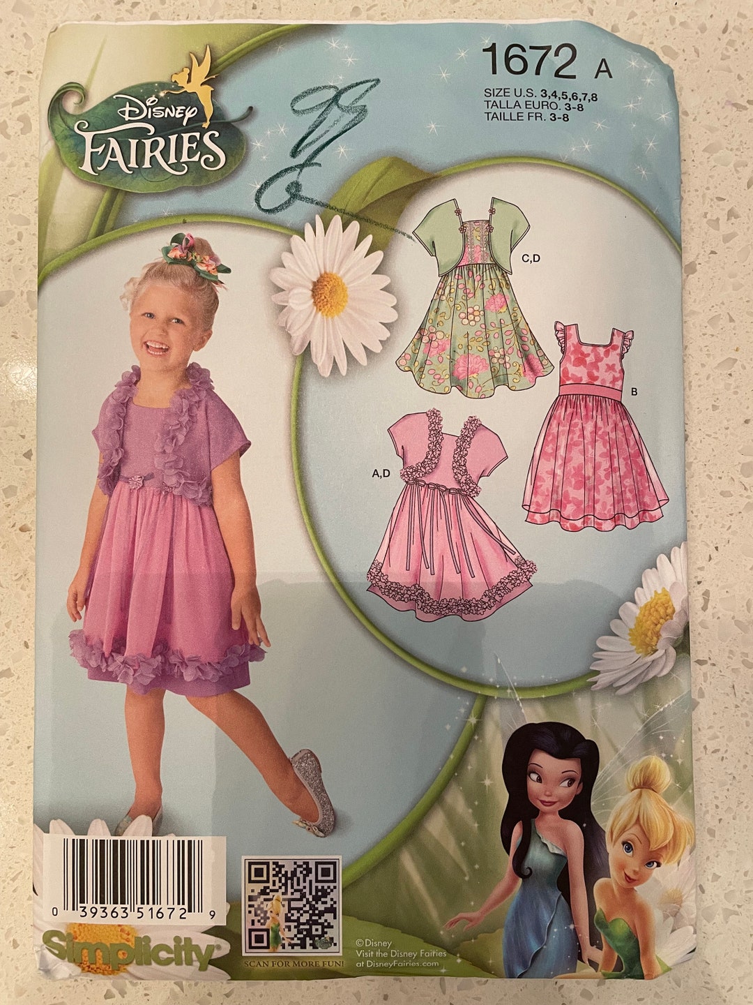 Simplicity 1672 Pattern UNCUT Disney Fairies Tinkerbelle Sleeveless ...