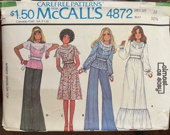 Simplicity 6727 Pattern Simplicity 6727 Pattern CUT Complete 1970s Vintage Stretch Knit Blouse ...