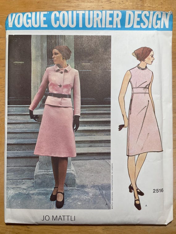 Vogue 2516 Pattern UNCUT Vintage 1970s Couturier Design Jo Mattli