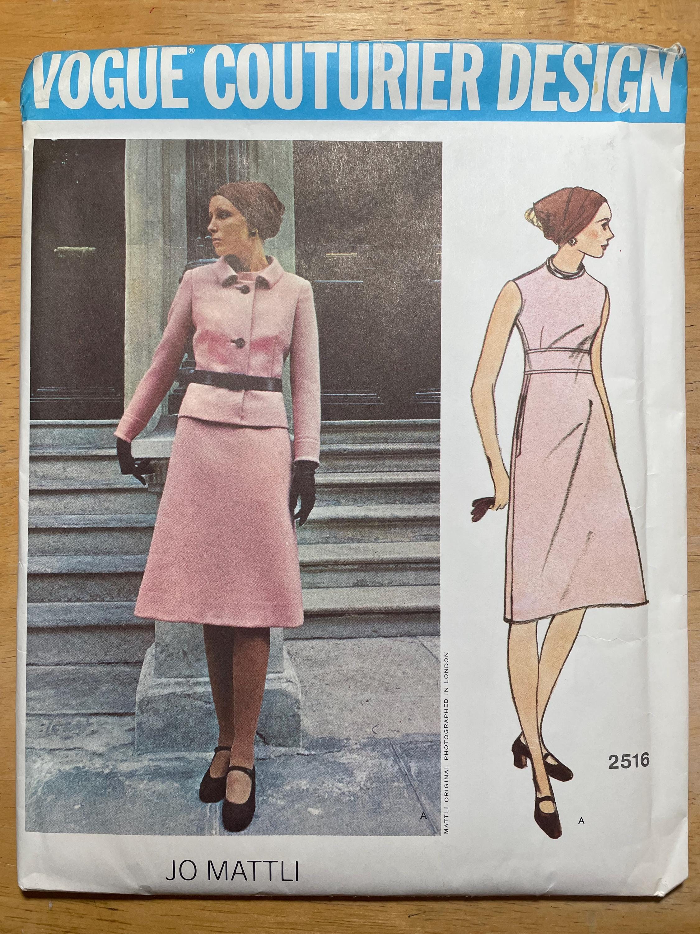 Vogue 2516 Pattern UNCUT Vintage 1970s Couturier Design Jo Mattli