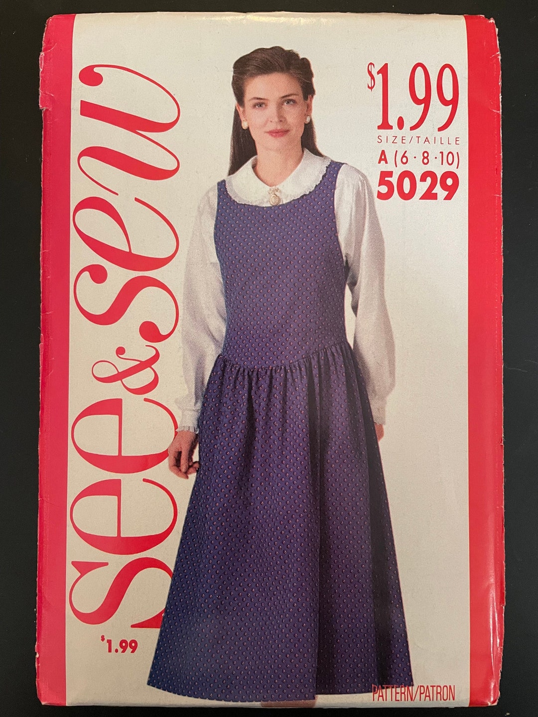 See & Sew 5029 Pattern UNCUT 1990s Vintage Button Front