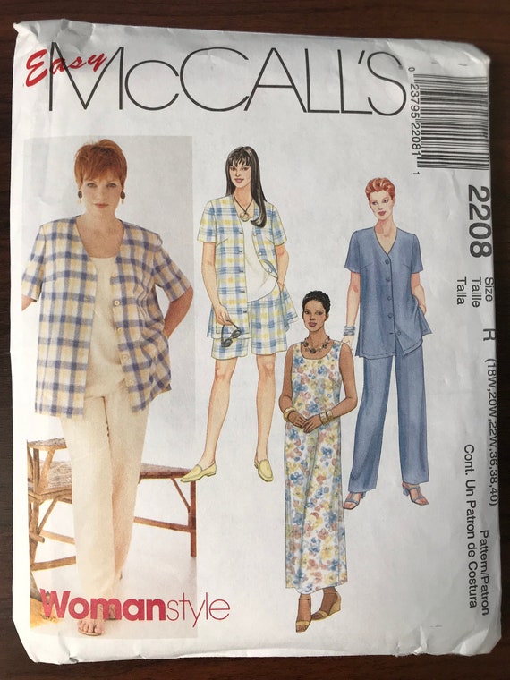 Mccalls 2208 Pattern Woman Style Button Front Shirt | Etsy