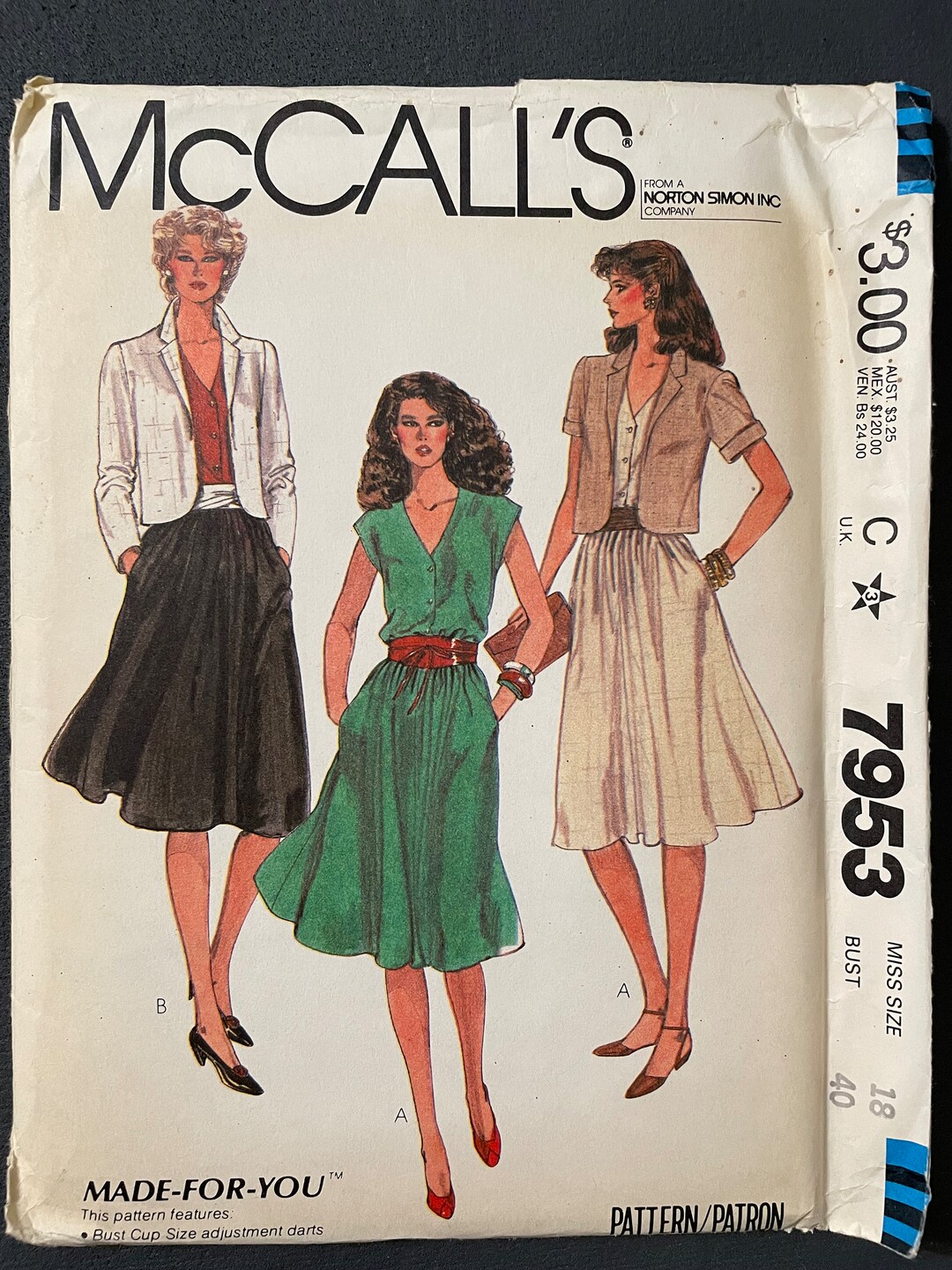 1980's McCall's Men's Western Style Button Up Shirt Pattern - Chest 38
