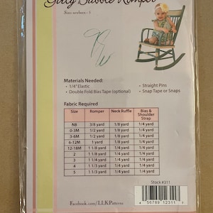 Little Lizard King Sewing Pattern UNCUT Girly Girl's Baby's Bubble ...