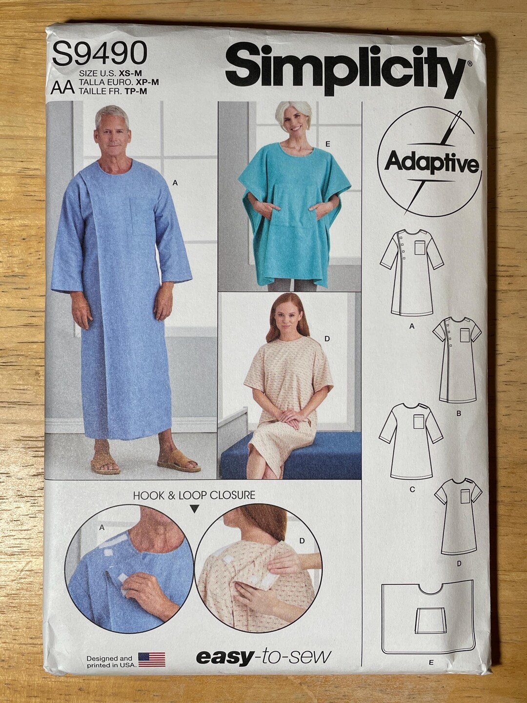 Simplicity S9490 9490 Pattern UNCUT Adaptive Easy to Sew Adults Unisex ...