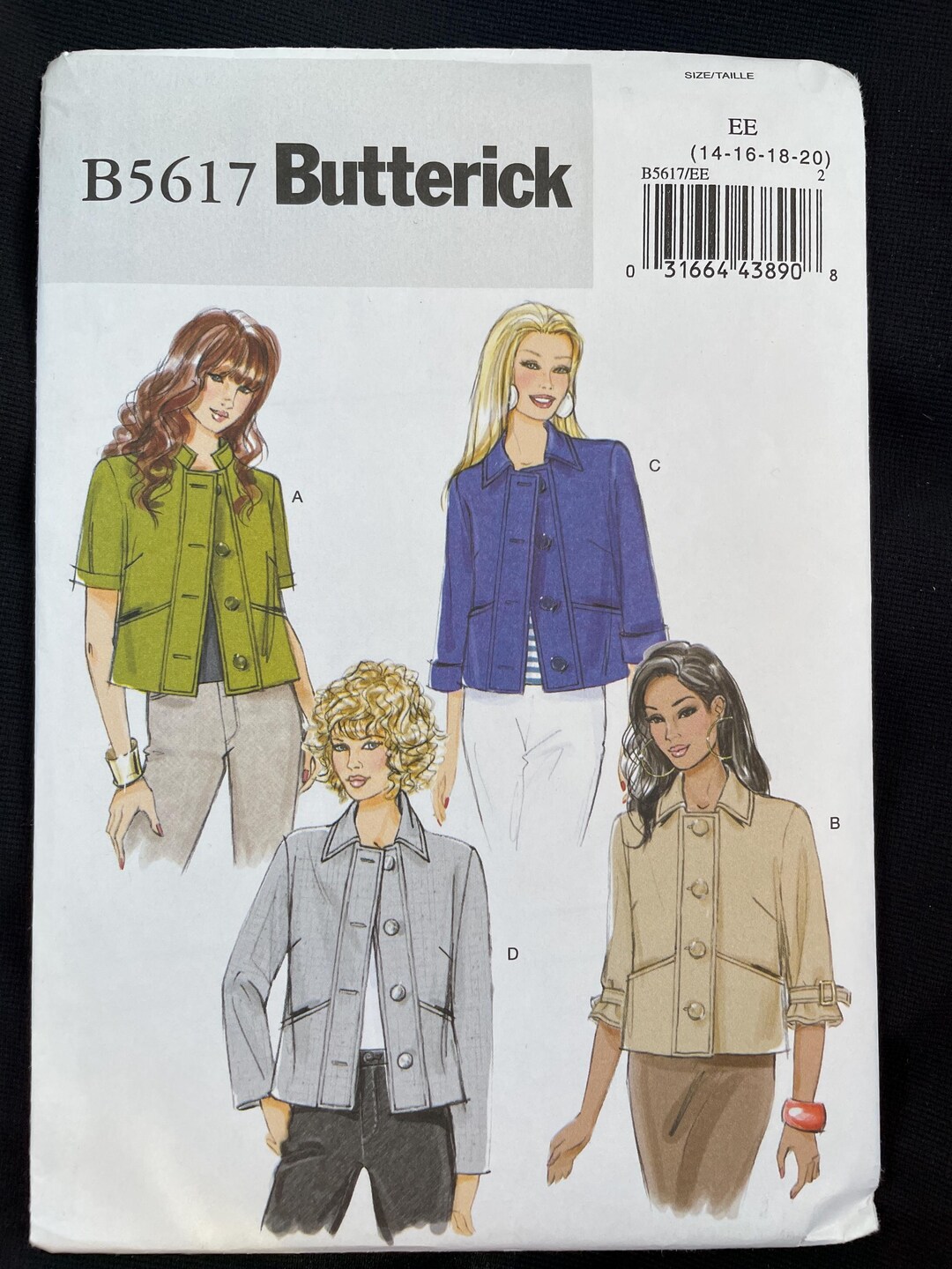 Butterick B5617 5617 Pattern UNCUT Easy Very Loose Fitting Hip Length ...