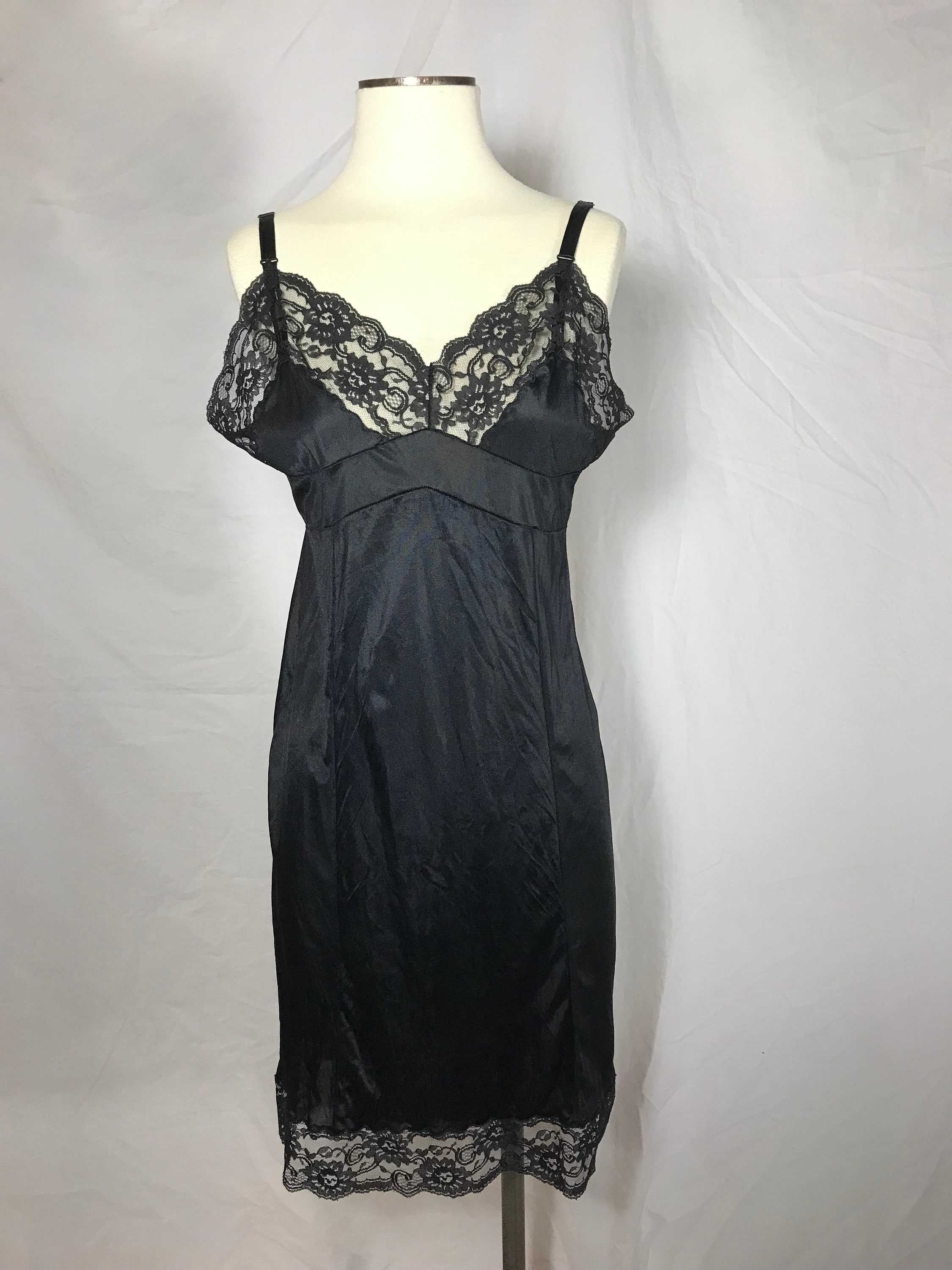 Black Full Length Slips - Etsy