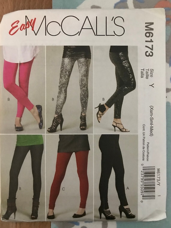 Easy To Sew Misses Stretch Knit Pants Leggings McCall Sewing Pattern XS S M 4-14