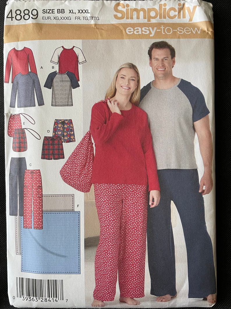 Simplicity 4889 Pattern Uncut Easy Sew Unisex Pullover Top - Etsy