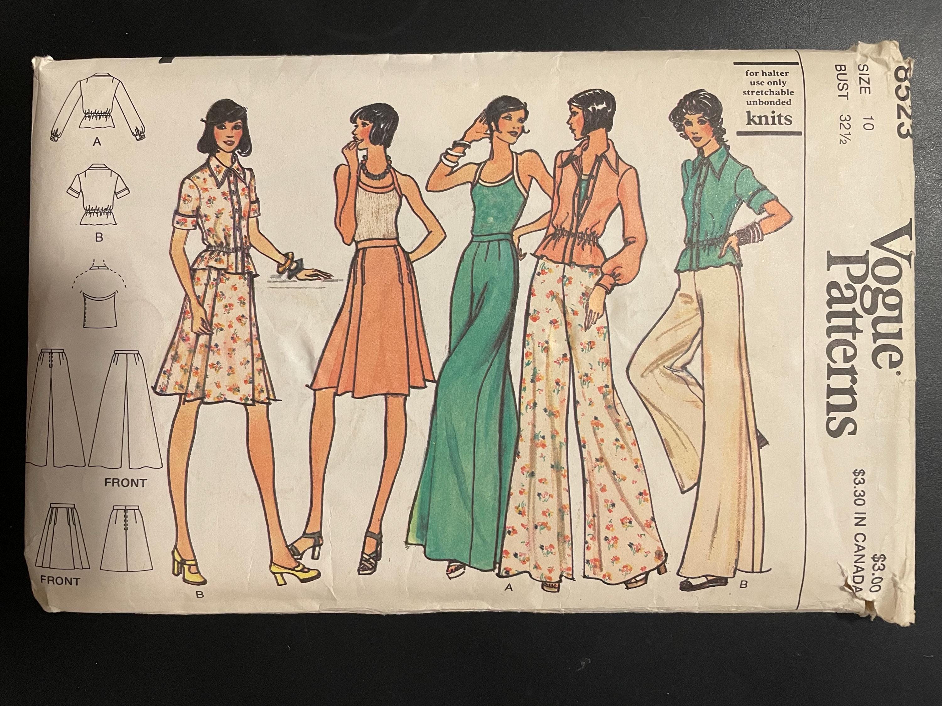 Vogue 8523 Pattern CUT Complete 1970s Vintage Halter Neck