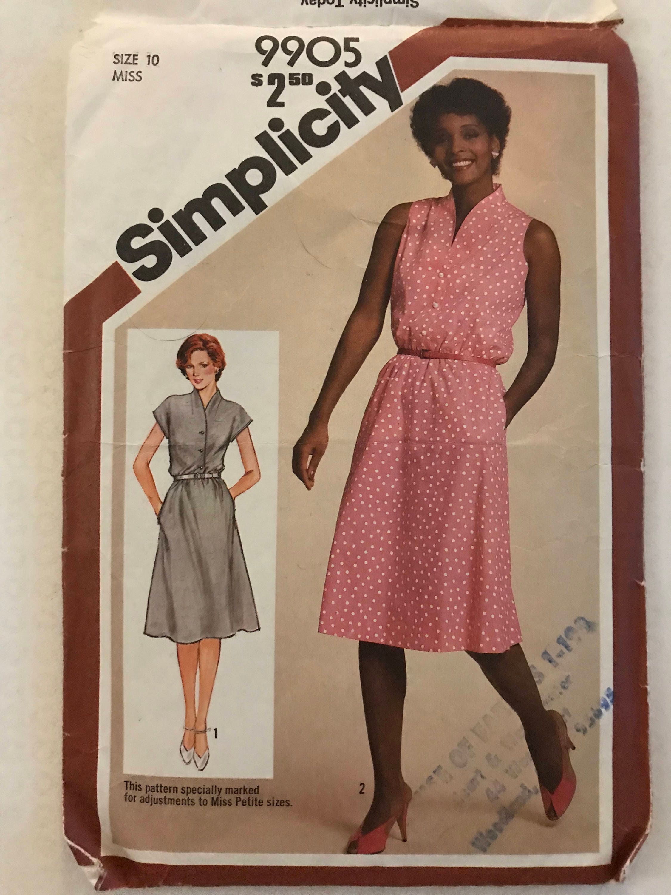 ★お求めやすく価格改定★ Simplicity 9905 Dress Bodice Blouson Vintage 1980s Pattern Table Supplies