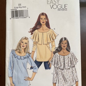 Vogue V8745 8745 Pattern UNCUT Very Easy Custom Fit Blouse Below Hip ...