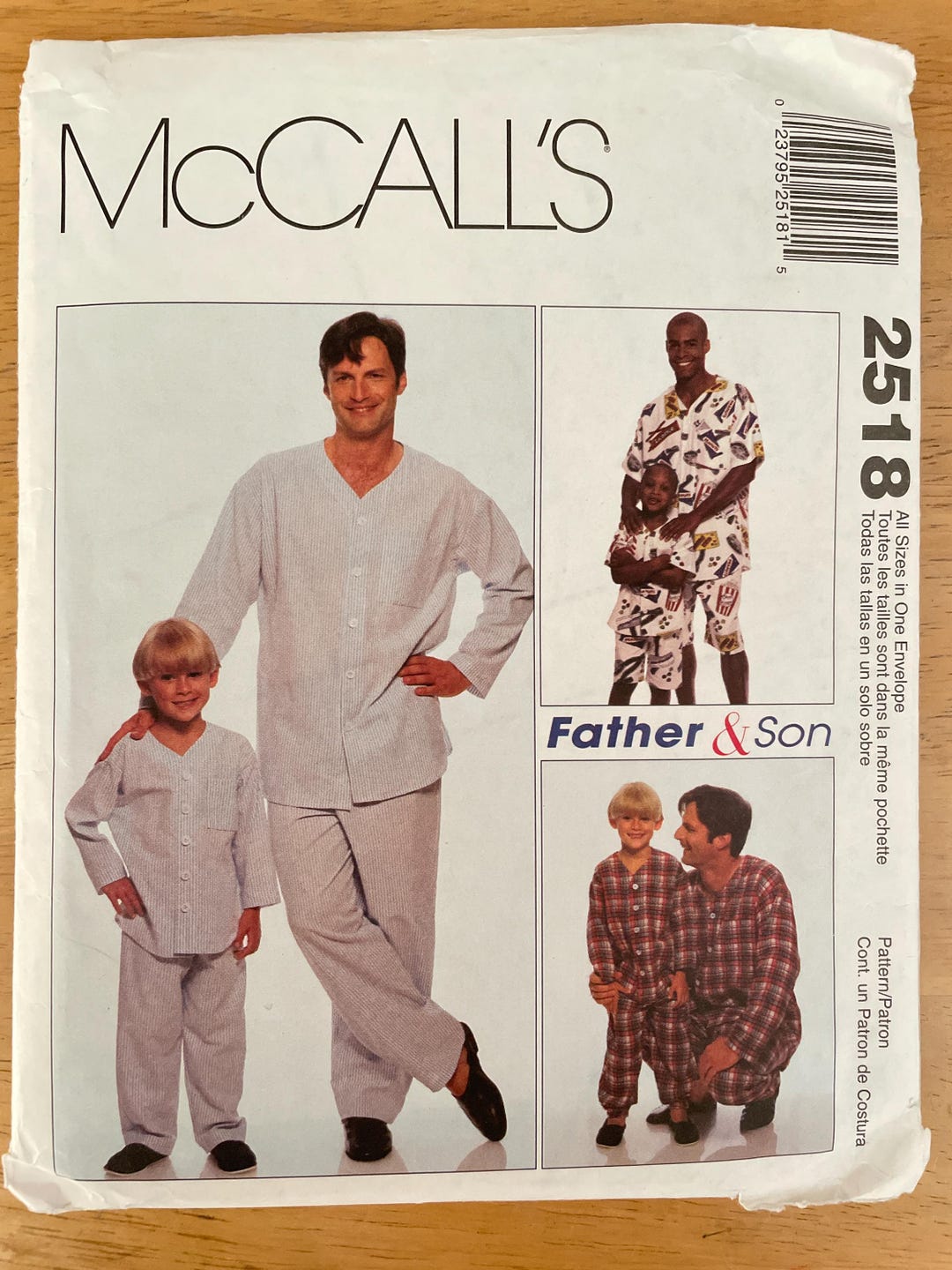 Father Son Pattern Mccalls 2518 Pattern UNCUT Vintage 1990s Father and Son Matching ...