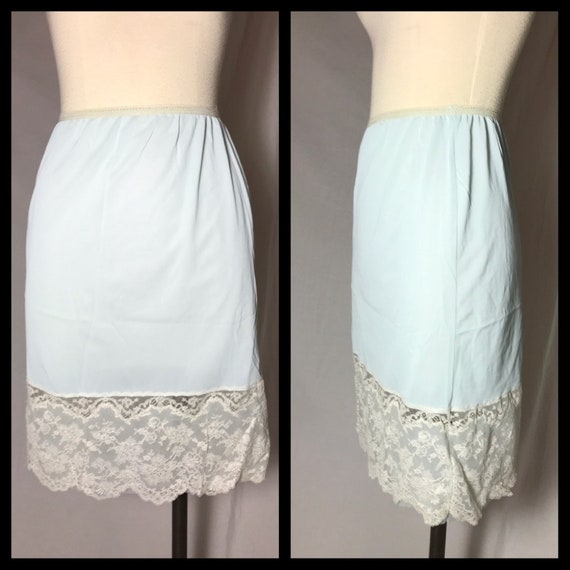 Vintage 1960s Fischer Lingerie Pale Blue Nylon Str