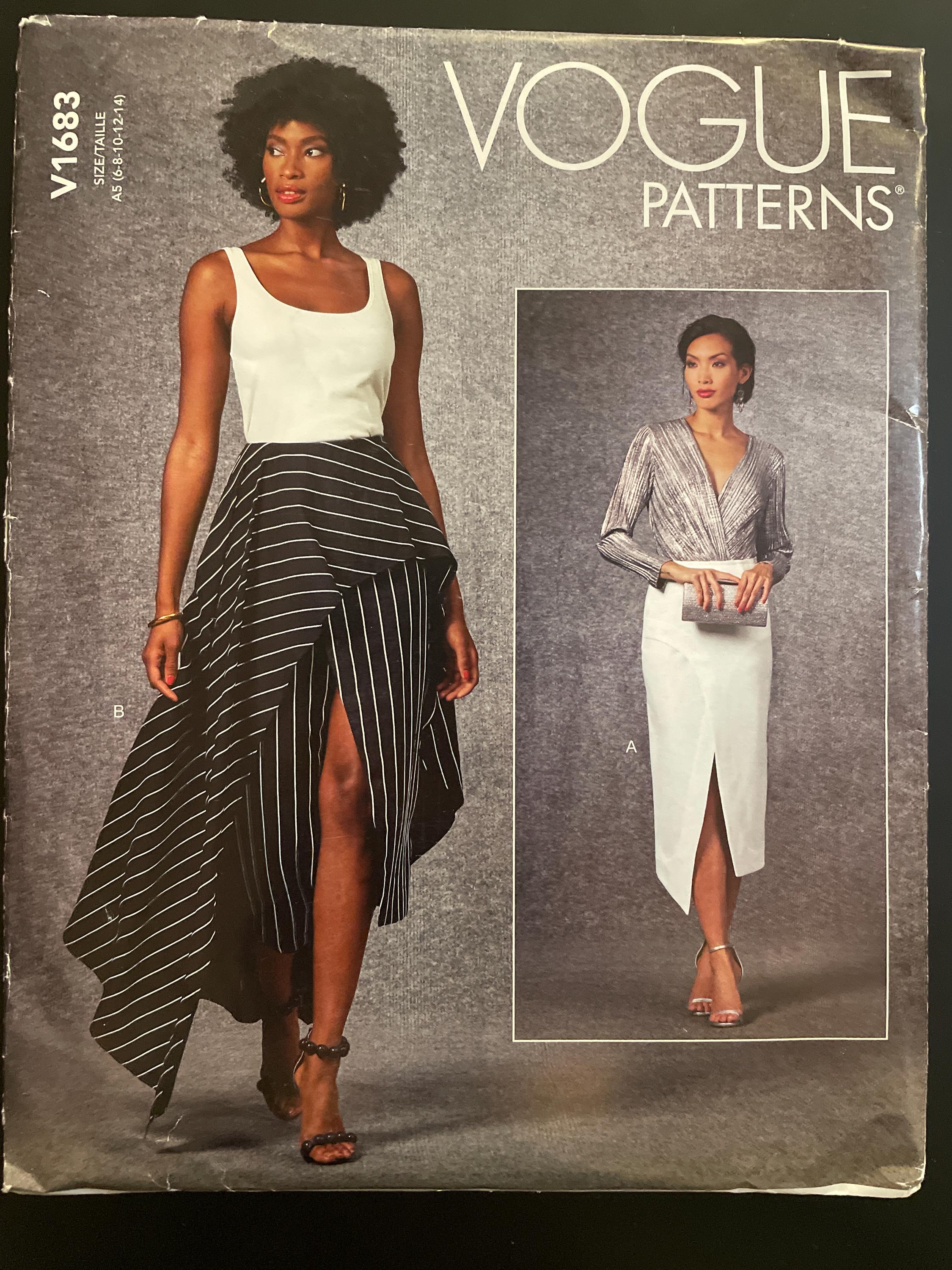 Vogue V1683 1683 Pattern UNCUT Easy Close Fitting Lined Mock Wrap