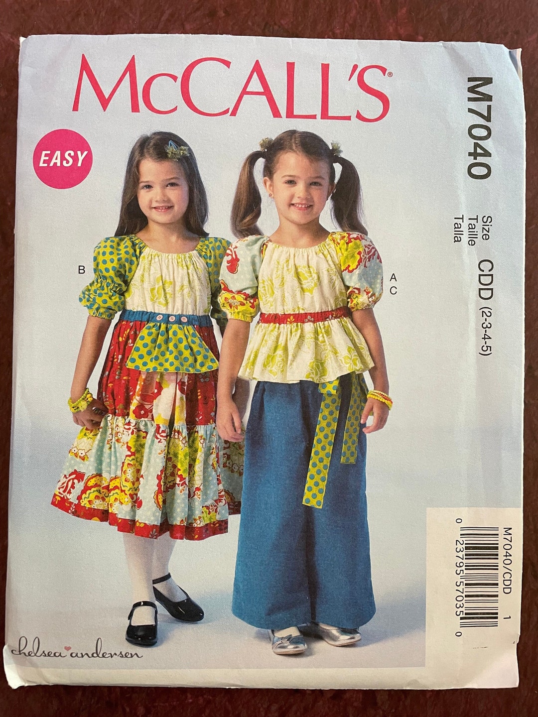 Mccalls M7040 7040 Pattern UNCUT Easy Girl's Contrast - Etsy