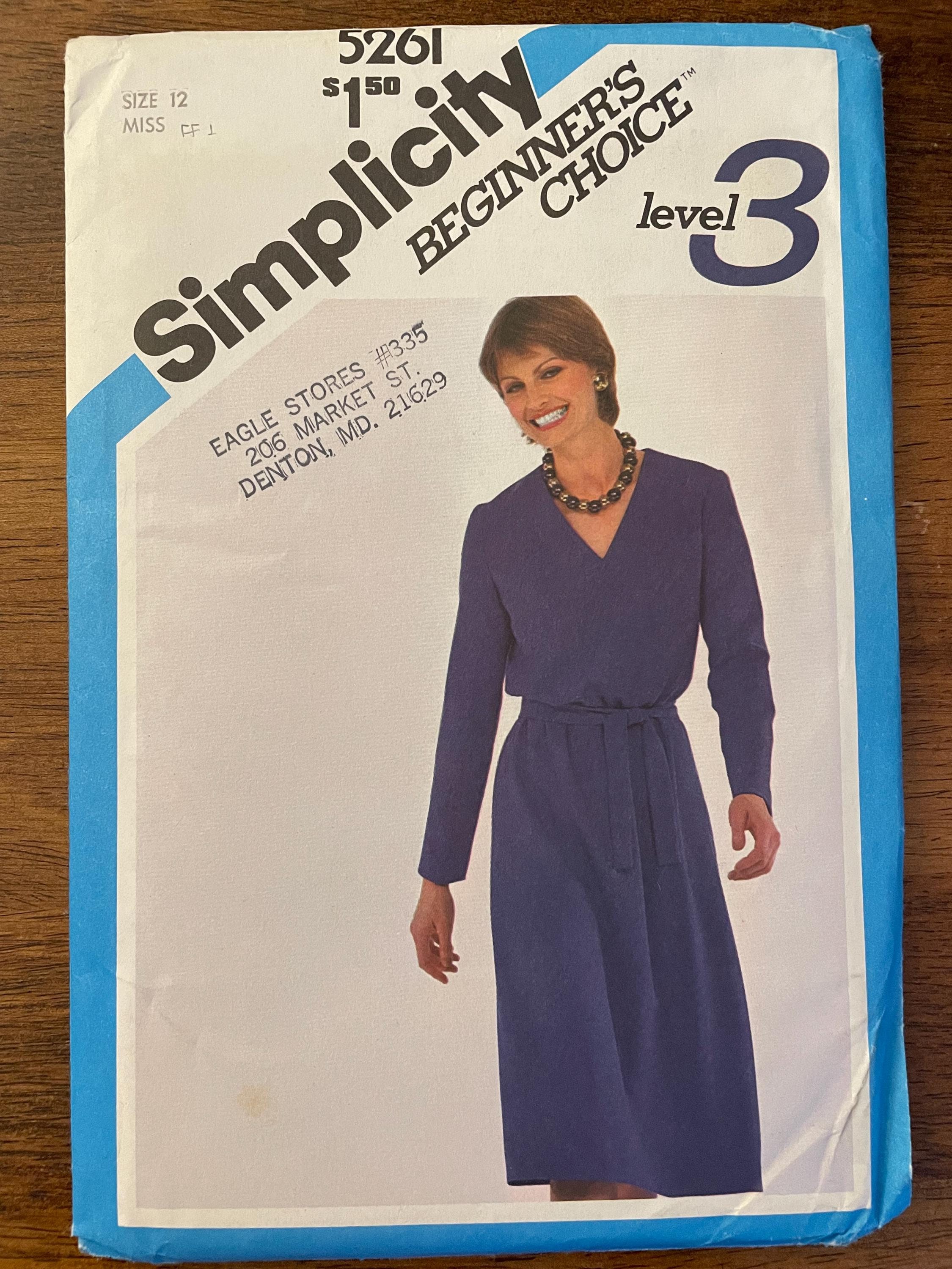 「mobius」by semplice Simplicity 5261 Pattern UNCUT 1980s Vintage Beginner's Choice Easy