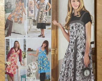 Simplicity 2932 Pattern Dress Style Fitted Apron Bib Option Surplice Wrap V Neck Halter Shoulder Straps Size 6 8 10 12 or 14 16 18 20 UNCUT