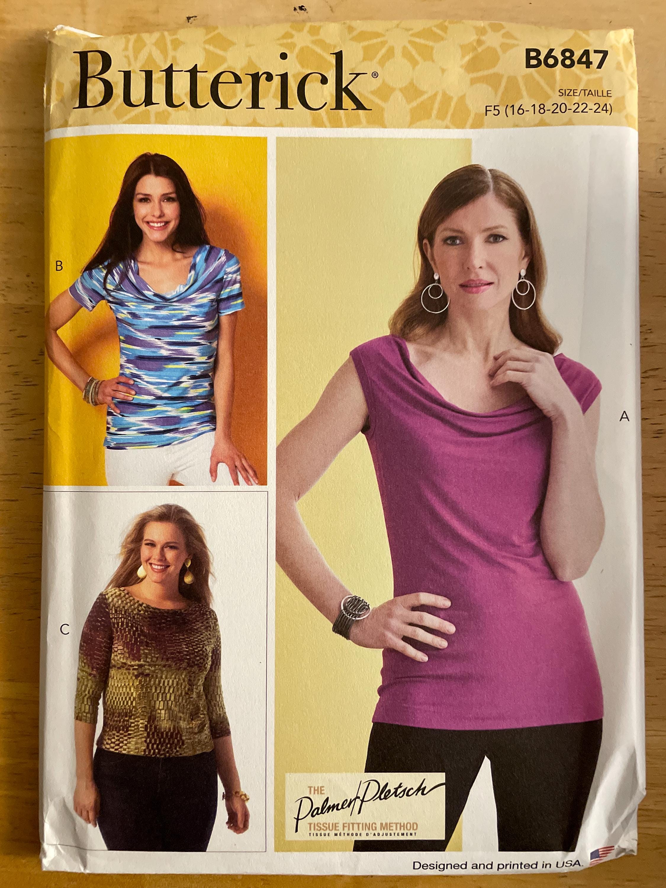Butterick B6847 6847 Pattern UNCUT Palmer Pletsch Close Fitting ...