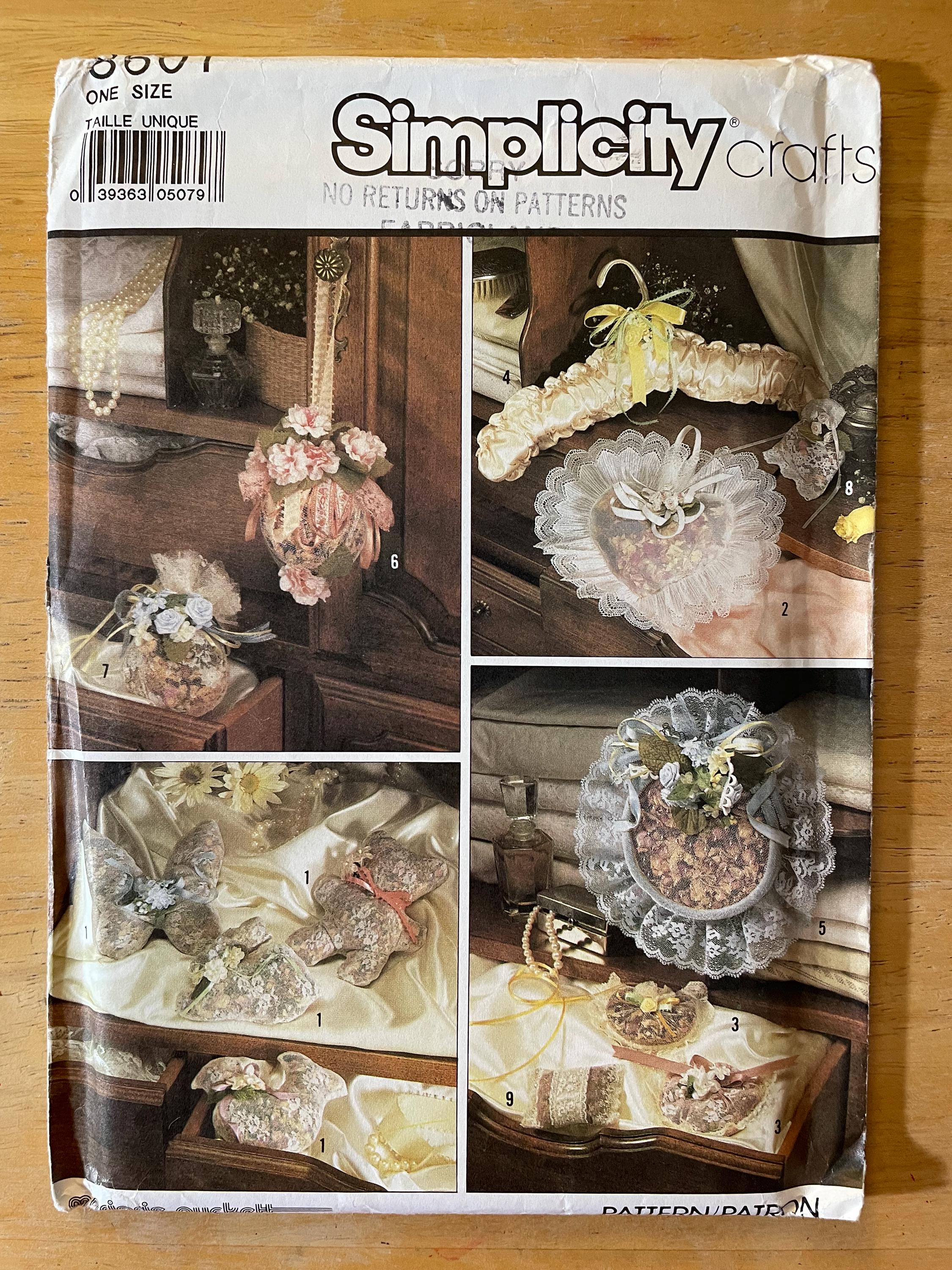 Simplicity 8601 Pattern UNCUT 1980s Vintage Victoriana Heart Potpourri ...