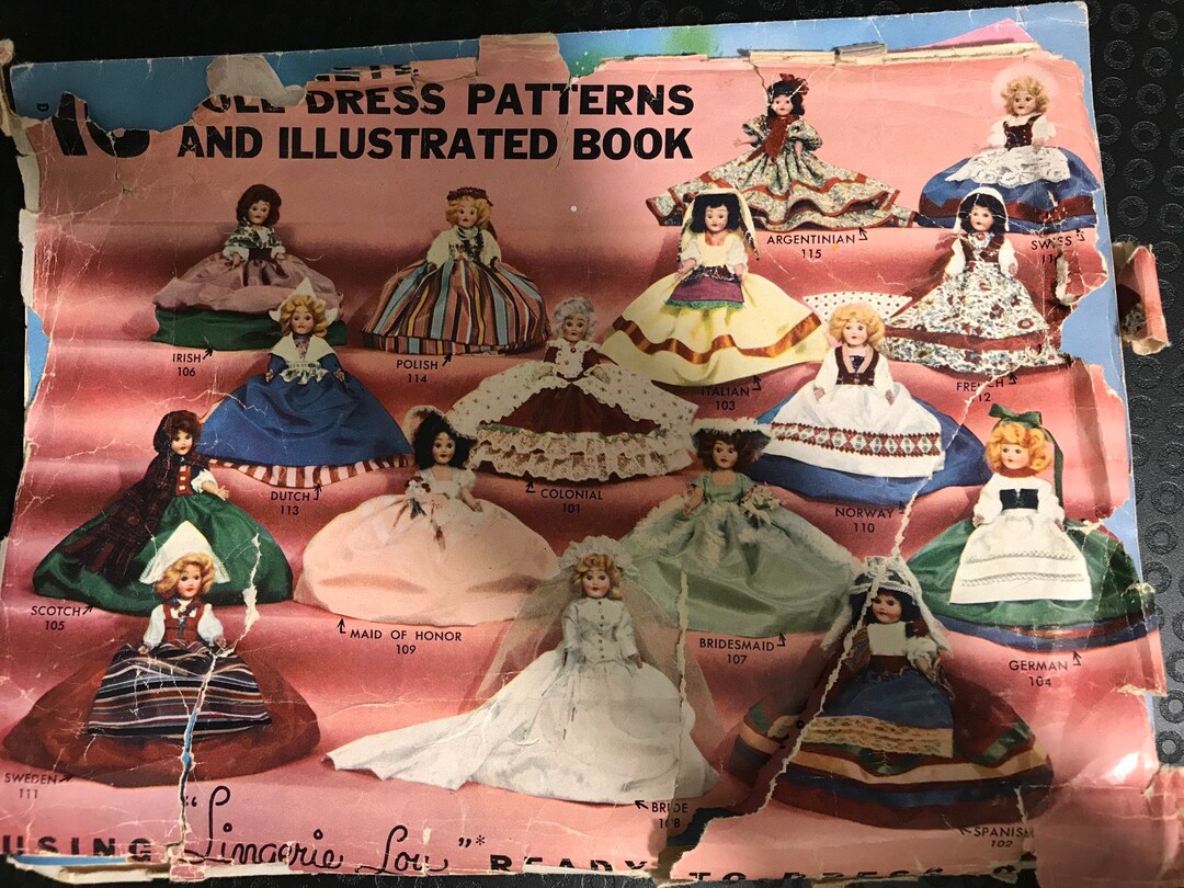 1950s Vintage Lingerie Lou Doll Dresses 10 of 16 Patterns