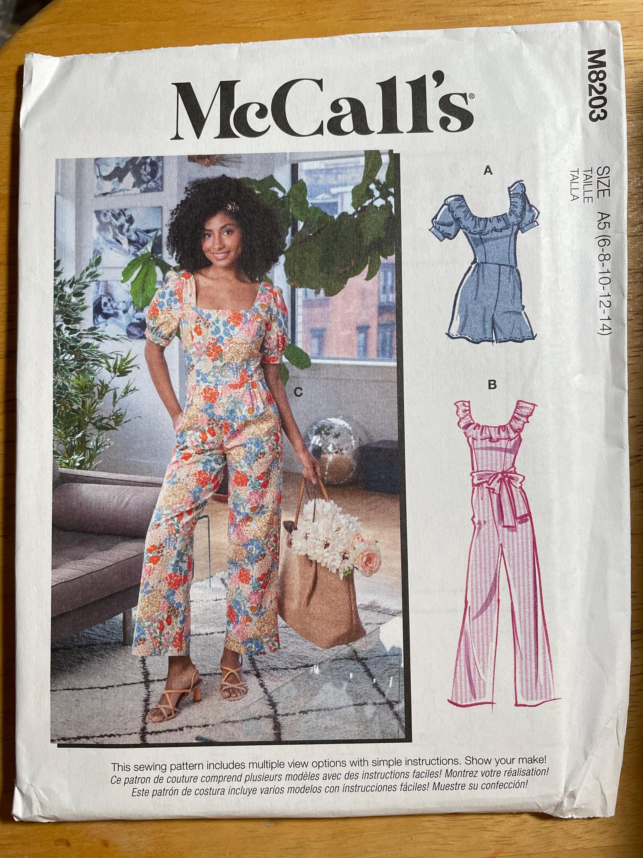 Mccalls M8203 8203 Pattern UNCUT Square Scoop Short Puff Sleeve