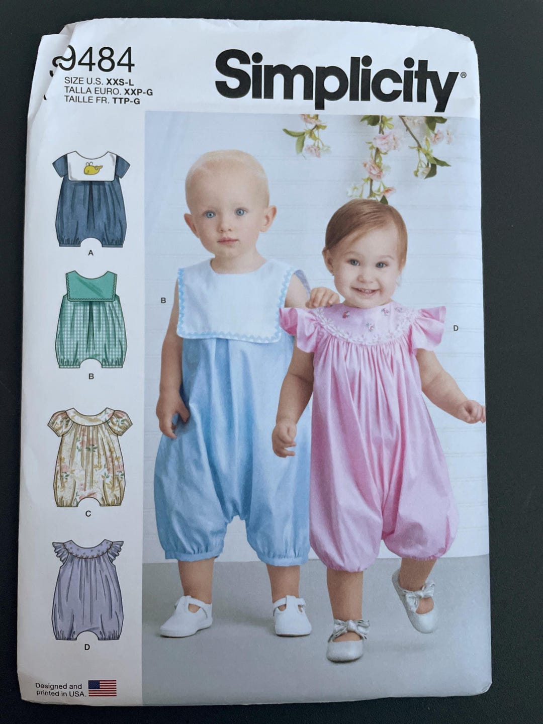Simplicity S9484 9484 Pattern UNCUT Boy's Girl's Baby's Romper Jumpsuit ...