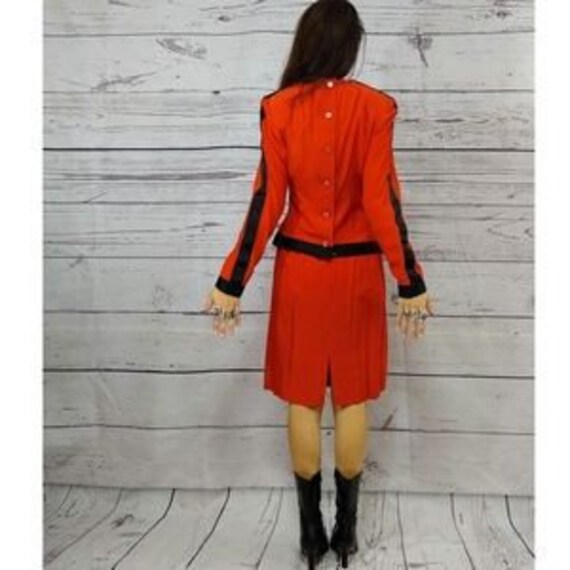 Vintage 1980s skirt set power skirt suit orange a… - image 5