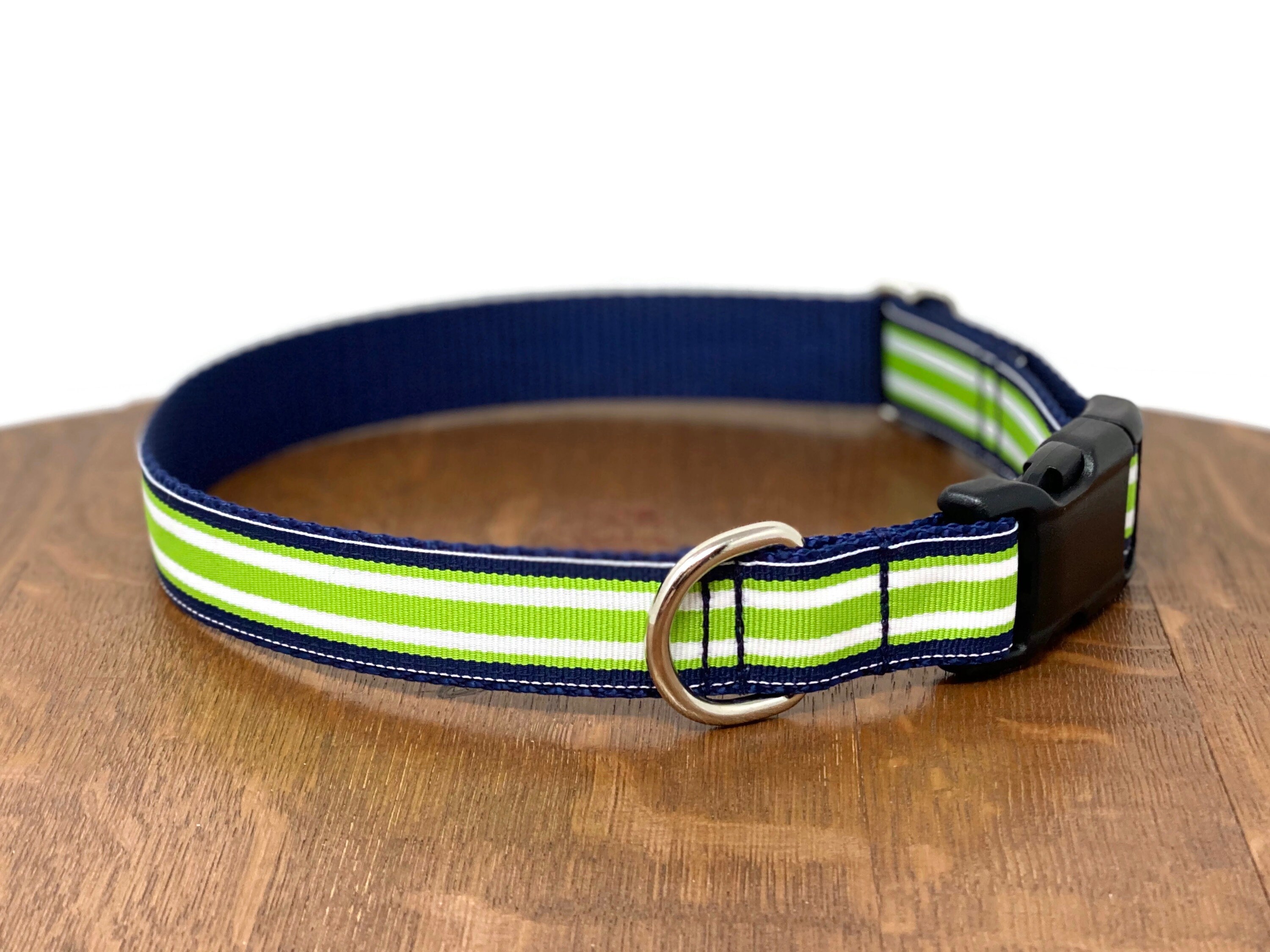 Green Striped Dog Collar Blue Striped Dog Collar Girl Dog Etsy