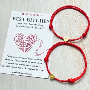 Best Bitches Bracelet Set, Personalised Initial Bracelet, Friendship Bracelet, Best Friend Gift, Friend Gift, Custom Bracelet Christmas Gift