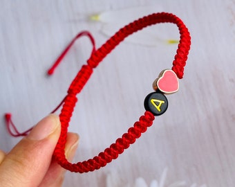 Set di 2 braccialetti iniziali personalizzati fatti a mano per coppie, bracciale con lettere, regali per sorelle, braccialetti per partner abbinati, regalo di amicizia