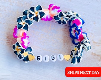 Bridesmaids Bracelet Gift, Wedding Party Gift, Personalised flower girl Bracelet, Blush Wedding, Initial Beaded Bracelet, Flower Girl Gift