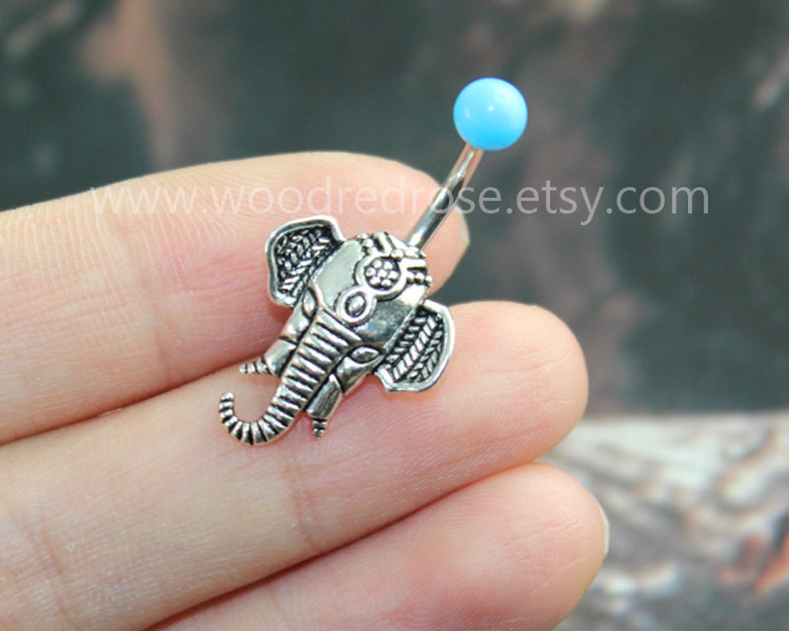 Elephant Belly Button Ringselephant Navel jewelrylucky belly Etsy