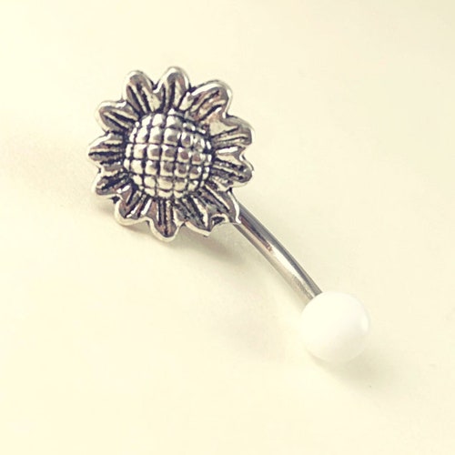 Sunflower Belly Button Rings Cute Sunflower Belly Button Etsy