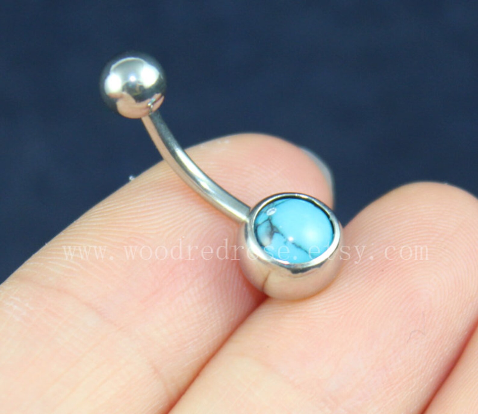 Dainty Turquoise Belly Button Rings turquoise belly ring Etsy