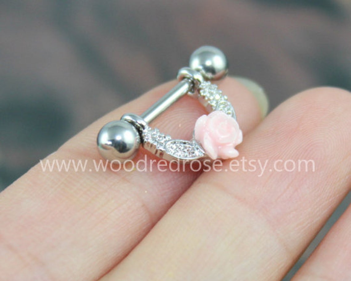 5 colors for choice Flower Nipple Piercing Jewelry Floral Etsy