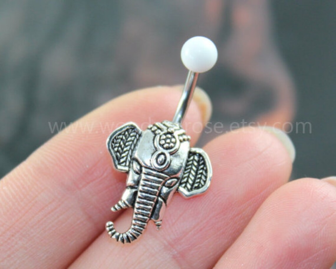 Elephant Belly Button Ringselephant Navel jewelrylucky belly Etsy