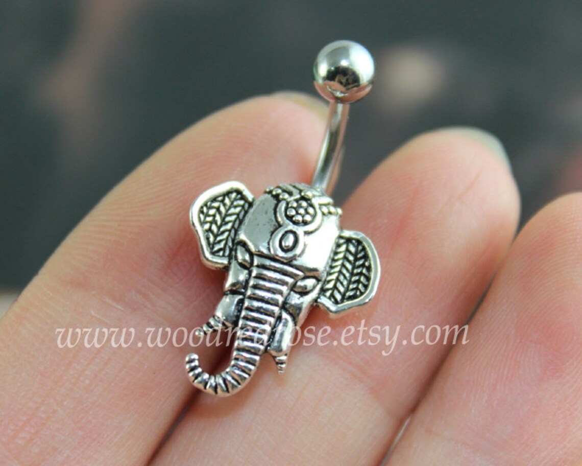 Elephant Belly Button Ringselephant Navel jewelrylucky belly Etsy