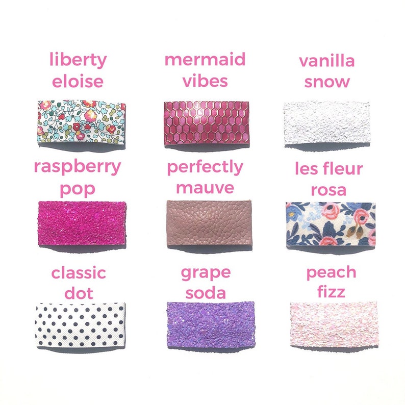 Hair accessories for girls MERMAID VIBES hot pink gold honeycomb leather snap clip Hair clips toddler Hair clips girls Leather hair clip