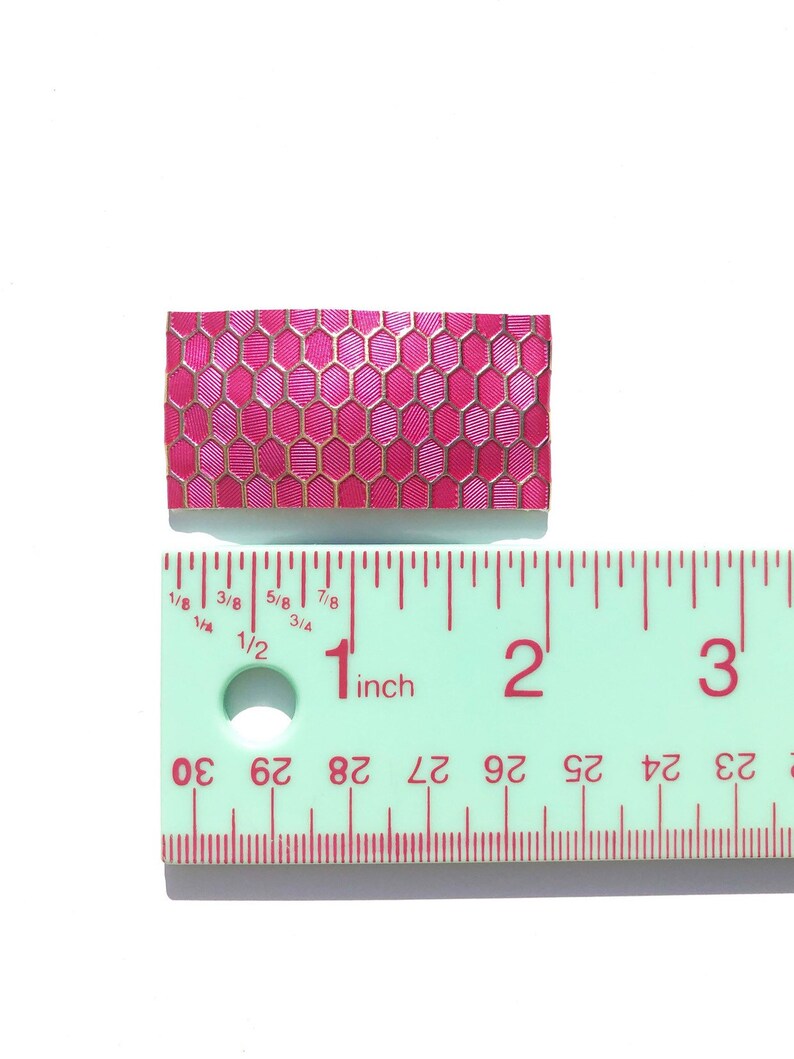 Hair accessories for girls MERMAID VIBES hot pink gold honeycomb leather snap clip Hair clips toddler Hair clips girls Leather hair clip