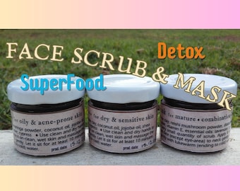 SUPER FOOD® Face Scrub & Mask [Limited Edition] ~>All-Natural Detox~>gentle Exfoliation~>Cleansing~>Purification ~ for different skin types