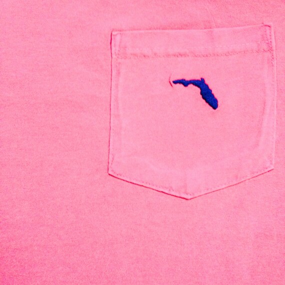 T Shirt State Embroidered Comfort Color W Pocket Crunchberry Etsy