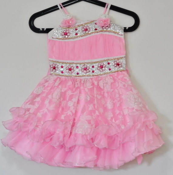 Sale 25 Discount Kids Pink Beads Embroidery and Flower Work