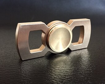 Rotobow Brass premium hand spinner - top metal fidget spinner with brown leather case