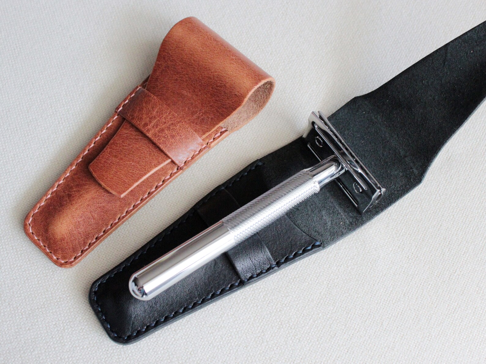 Leather Safety Razor Pouch Leather Safety Razor Case With Etsy